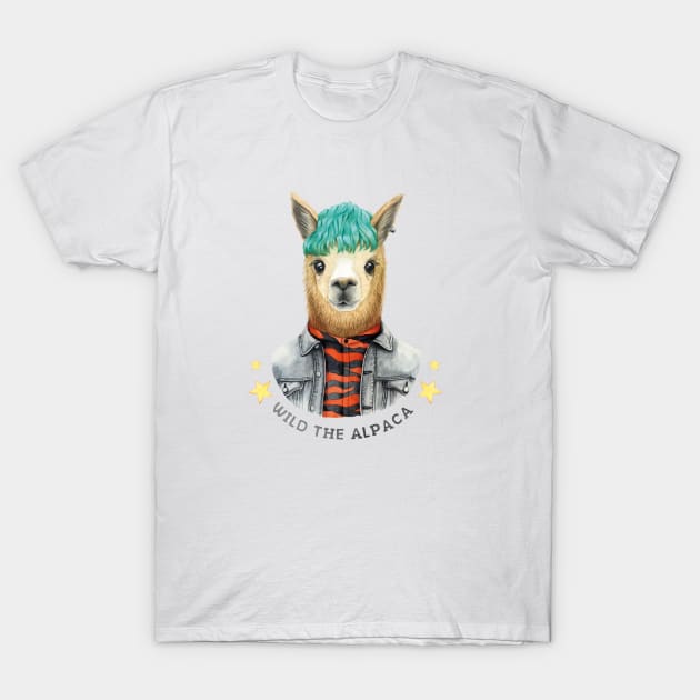 Watercolor Wild the alpaca T-Shirt by fears